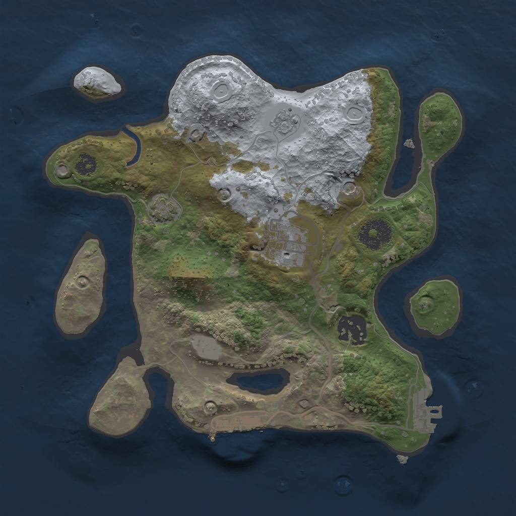 Rust Map: Procedural Map, Size: 2500, Seed: 504094918, 10 Monuments