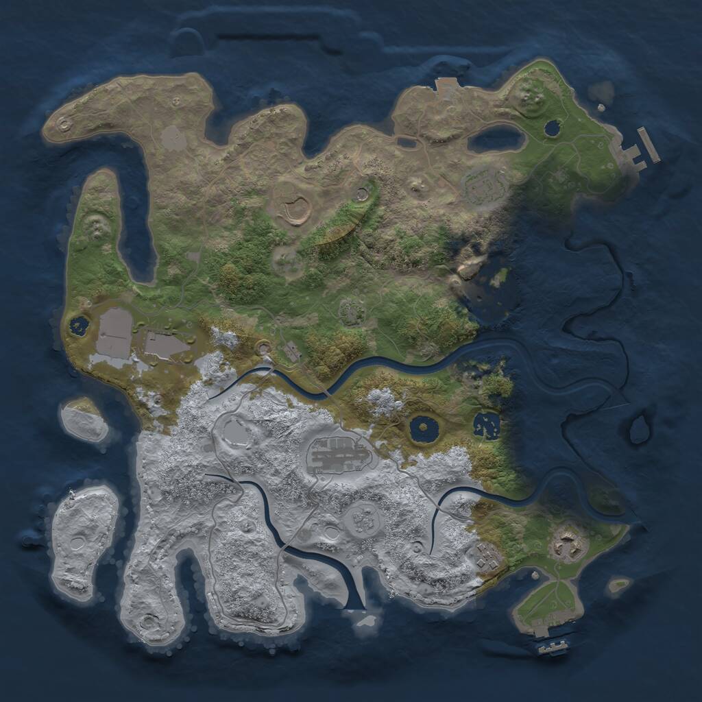 Rust Map: Procedural Map, Size: 3700, Seed: 19172688, 14 Monuments