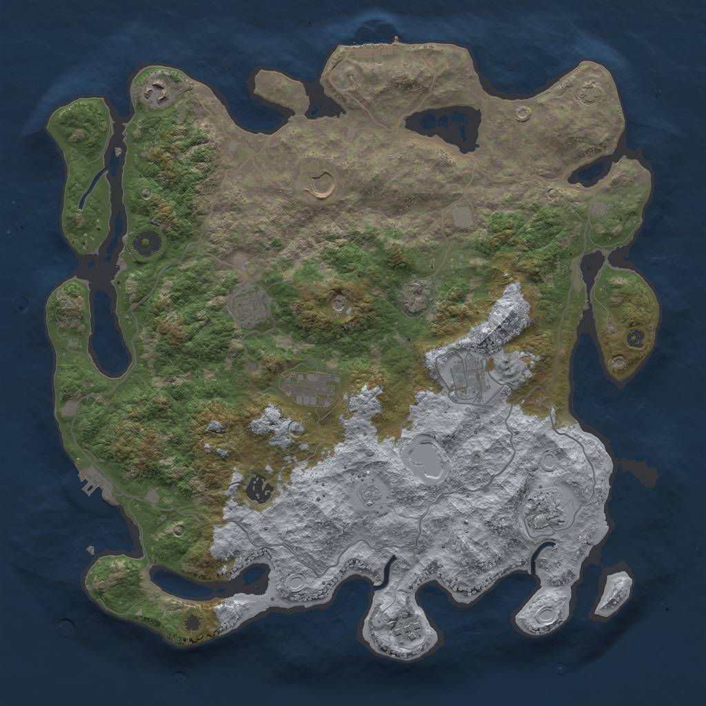 Rust Map: Procedural Map, Size: 4000, Seed: 51773014, 16 Monuments