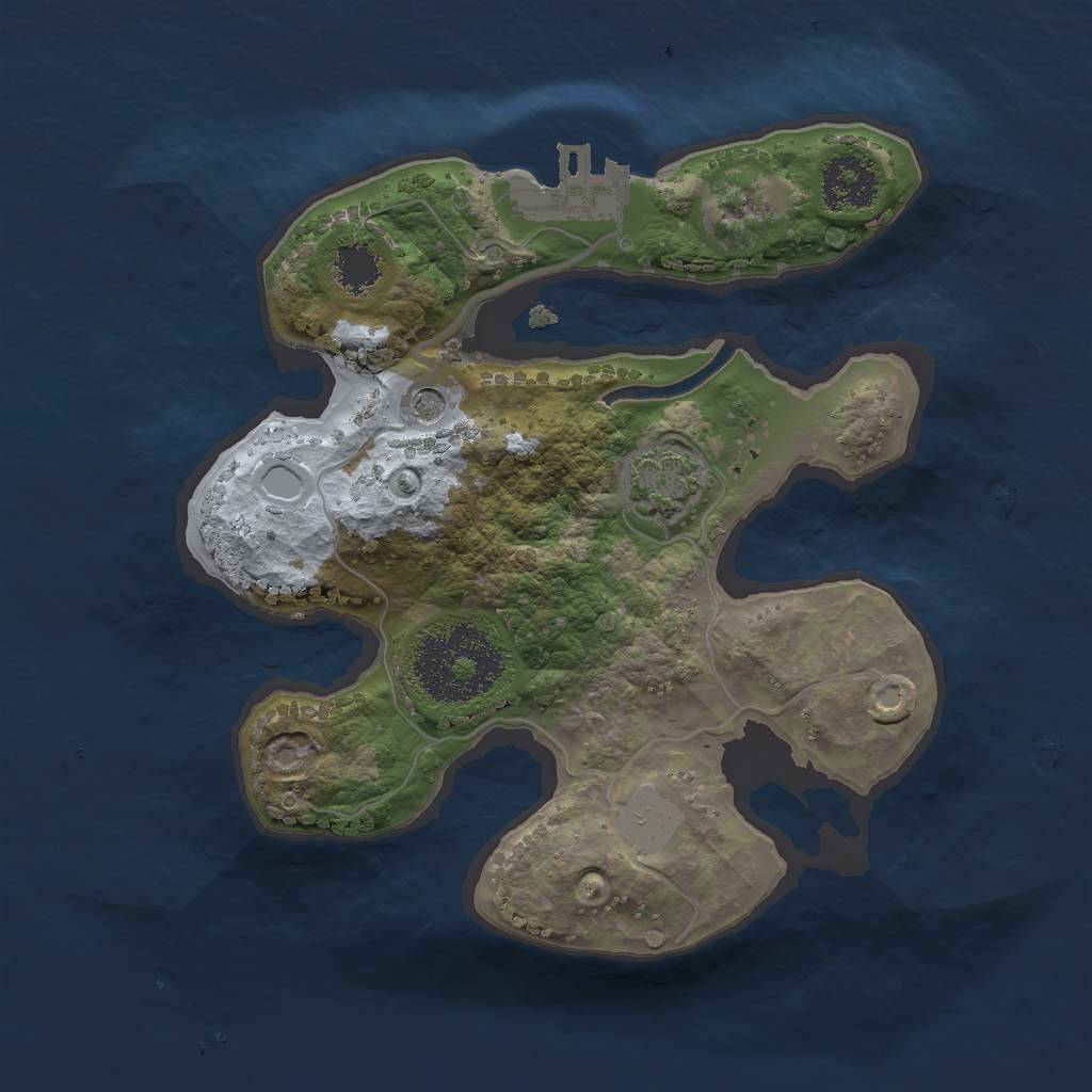 Rust Map: Procedural Map, Size: 2000, Seed: 6564, 6 Monuments