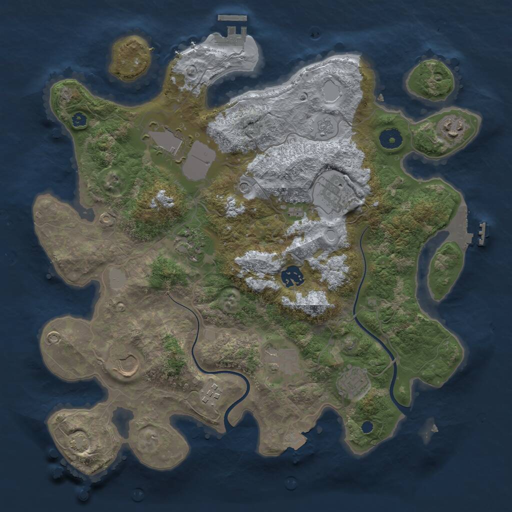 Rust Map: Procedural Map, Size: 3550, Seed: 100062, 15 Monuments