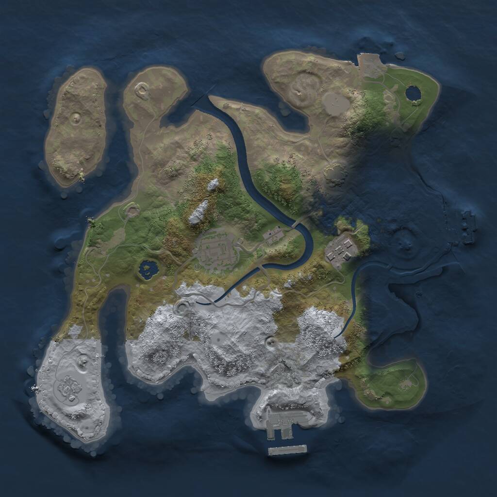 Rust Map: Procedural Map, Size: 2600, Seed: 1310355492, 7 Monuments