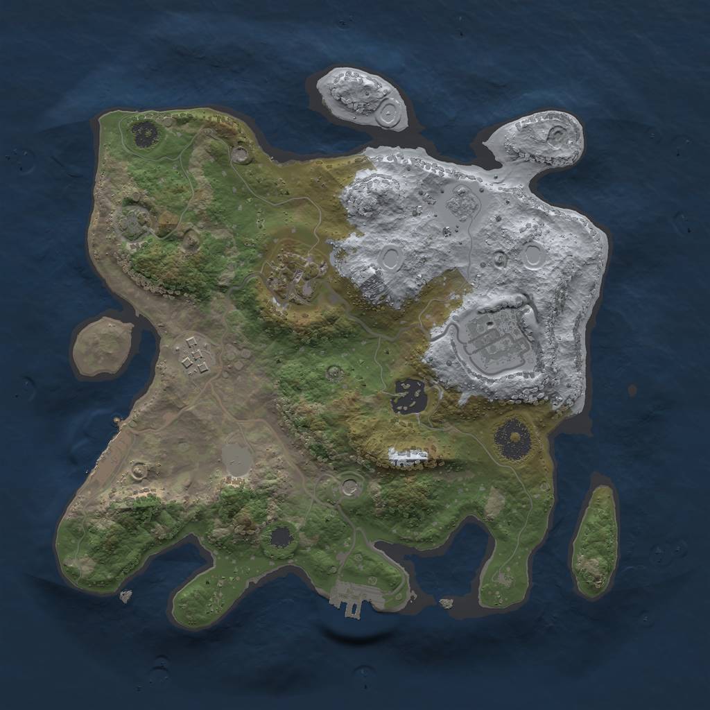 Rust Map: Procedural Map, Size: 2850, Seed: 44560248, 12 Monuments