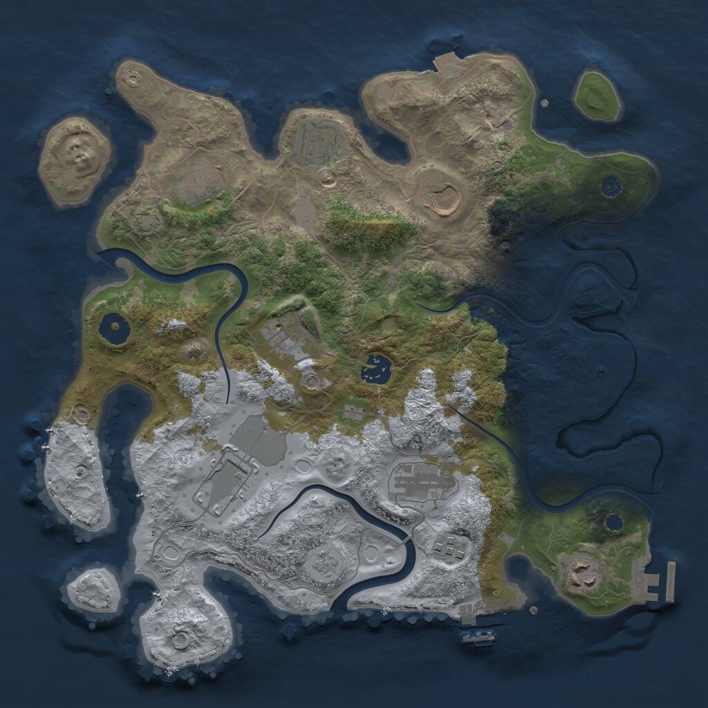 Rust Map: Procedural Map, Size: 3500, Seed: 330153191, 15 Monuments