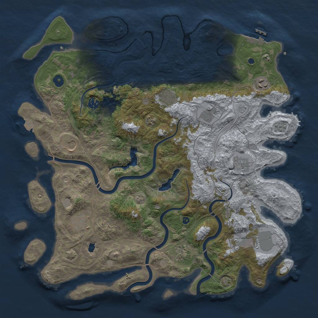 Rust Map: Procedural Map, Size: 4300, Seed: 35039550, 15 Monuments