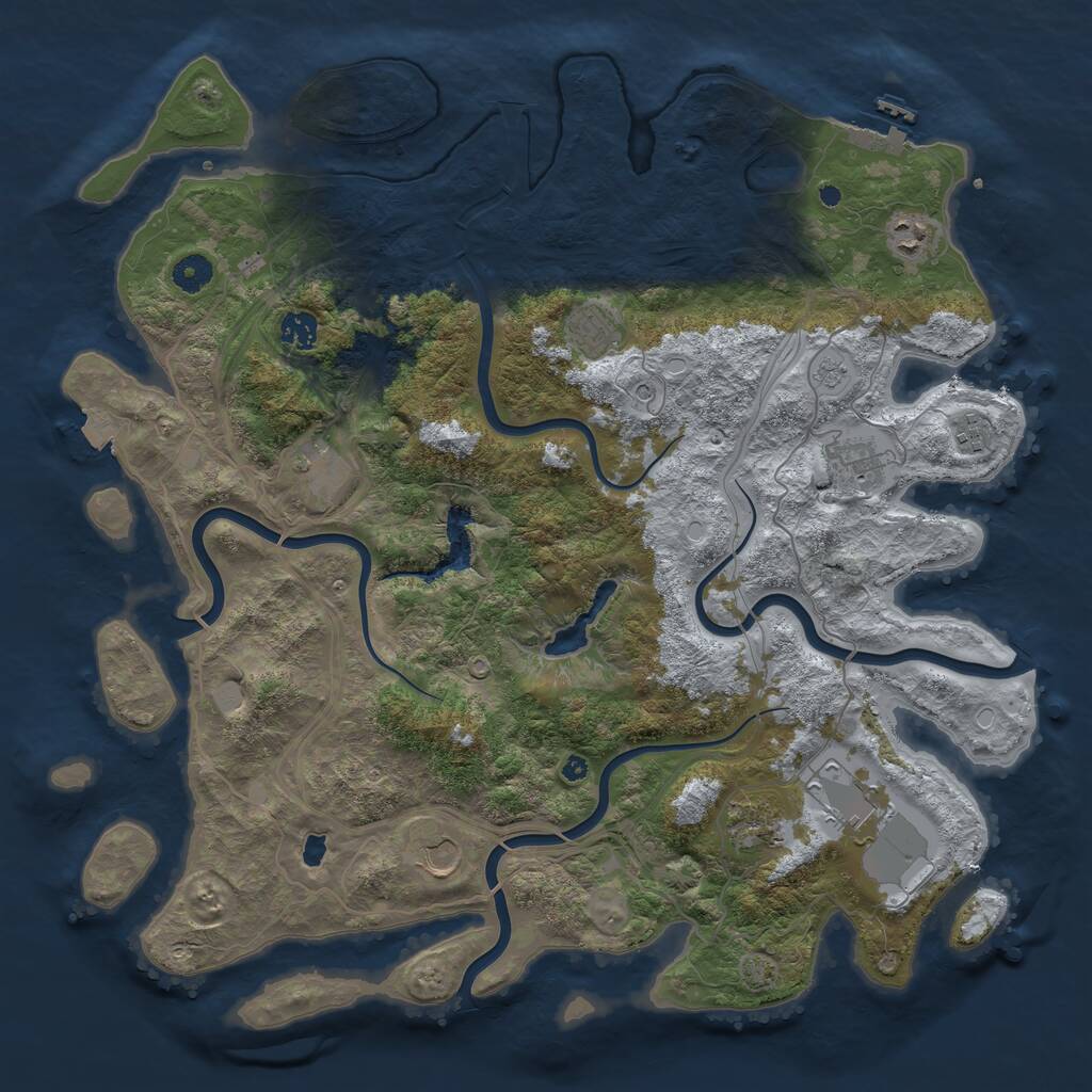 Rust Map: Procedural Map, Size: 4300, Seed: 35039550, 14 Monuments