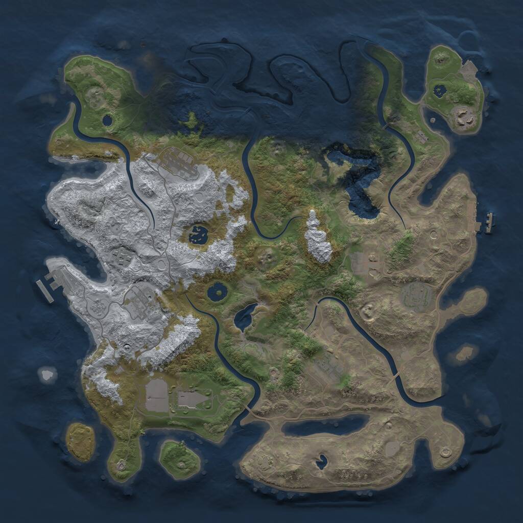 Rust Map: Procedural Map, Size: 4100, Seed: 8910108, 15 Monuments