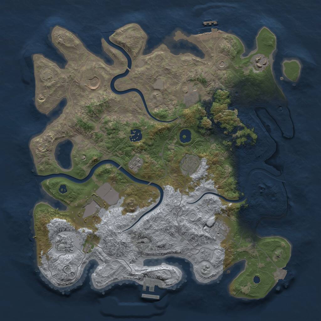 Rust Map: Procedural Map, Size: 3700, Seed: 106250908, 15 Monuments