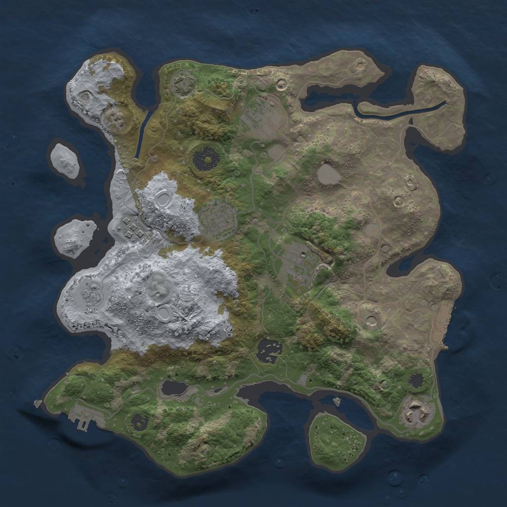 Rust Map: Procedural Map, Size: 3000, Seed: 19784, 14 Monuments