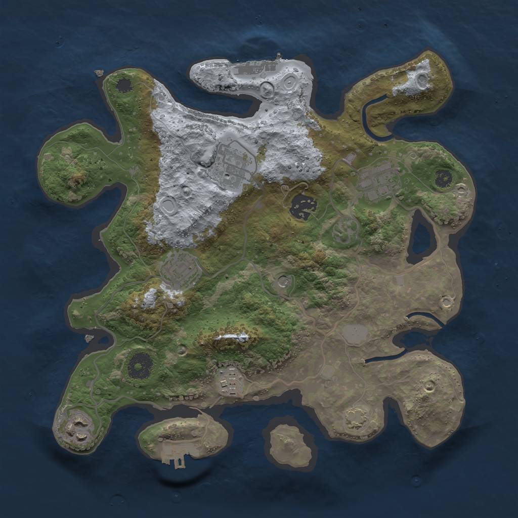 Rust Map: Procedural Map, Size: 3000, Seed: 1541471745, 13 Monuments
