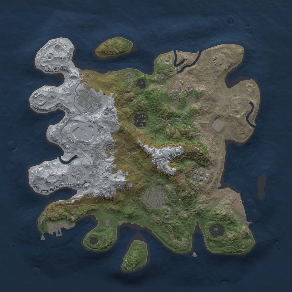 Rust Map: Procedural Map, Size: 3000, Seed: 92189, 13 Monuments