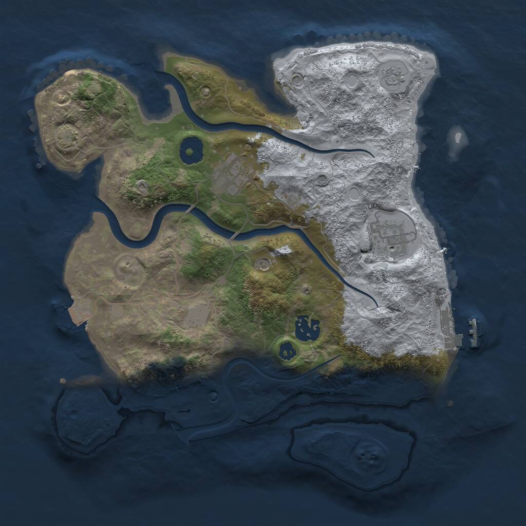 Rust Map: Procedural Map, Size: 3000, Seed: 694202, 8 Monuments