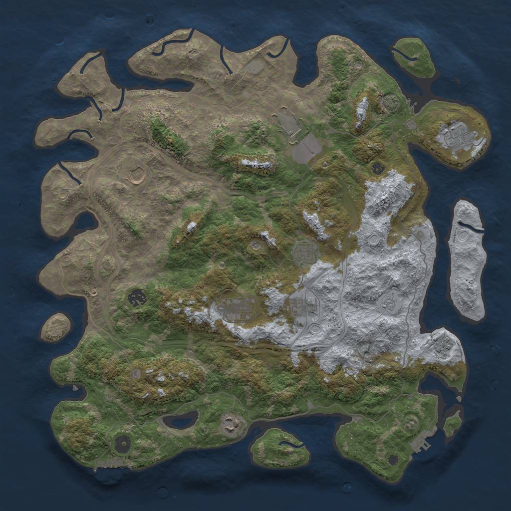 Rust Map: Procedural Map, Size: 4400, Seed: 85095094, 17 Monuments
