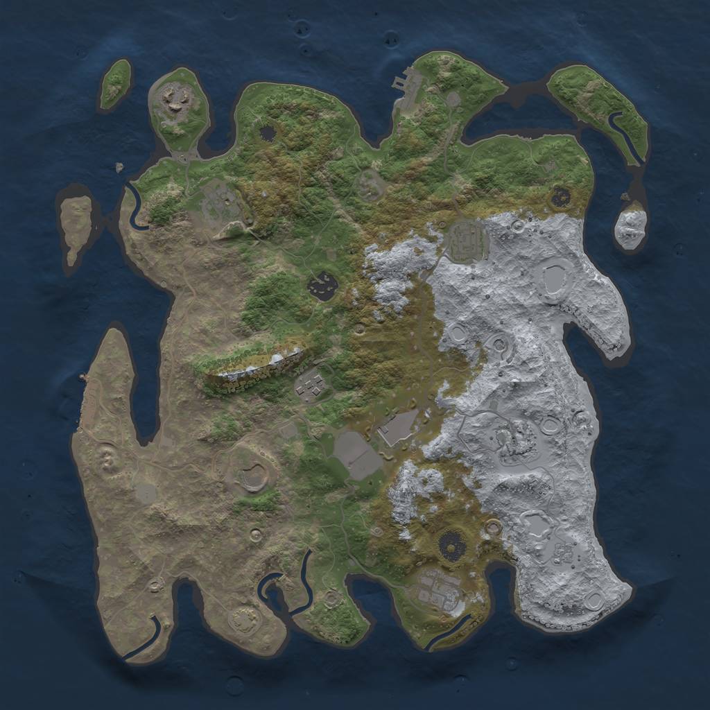 Rust Map: Procedural Map, Size: 3750, Seed: 20171158, 17 Monuments