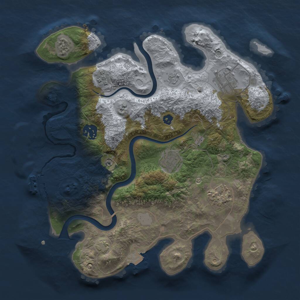 Rust Map: Procedural Map, Size: 3000, Seed: 1401912317, 10 Monuments