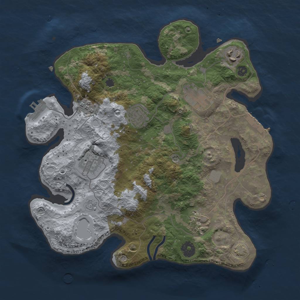 Rust Map: Procedural Map, Size: 3000, Seed: 73632, 14 Monuments