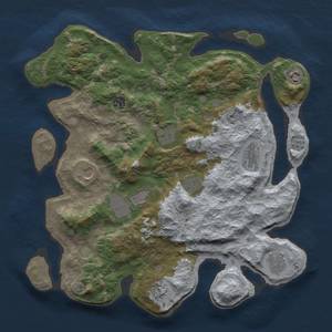 Thumbnail Rust Map: Barren, Size: 4000, Seed: 509, 14 Monuments