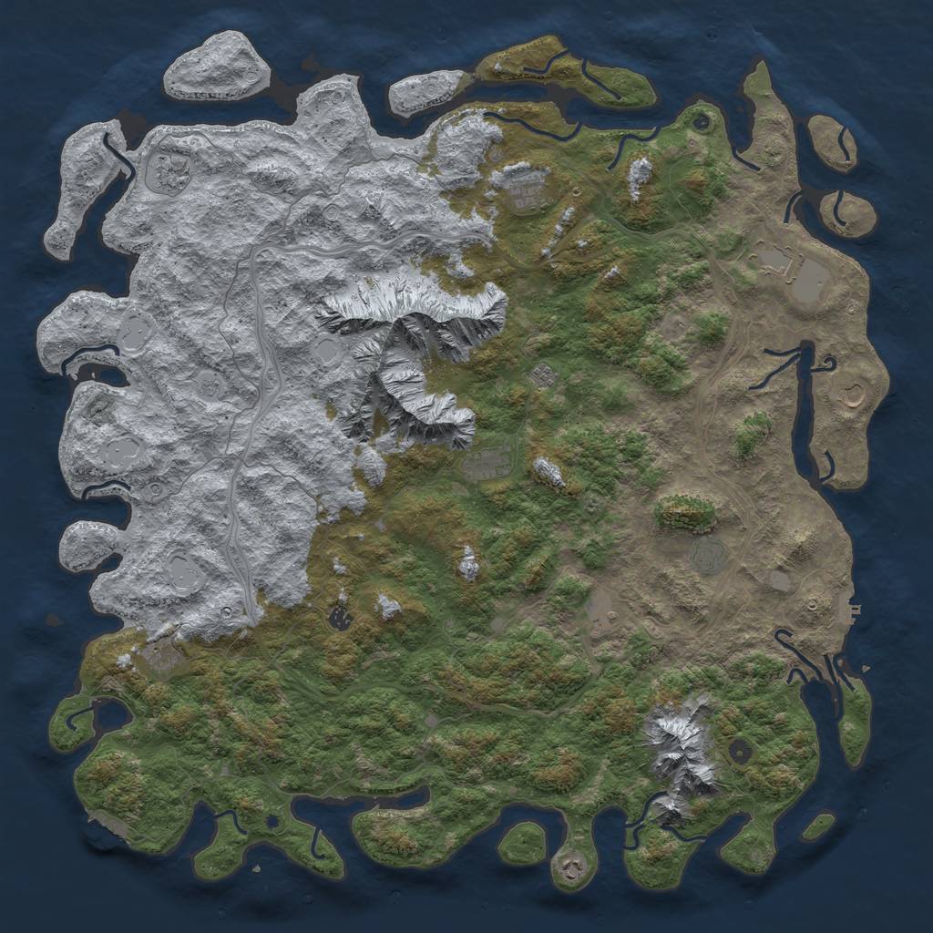 Rust Map: Procedural Map, Size: 6000, Seed: 476995482, 19 Monuments