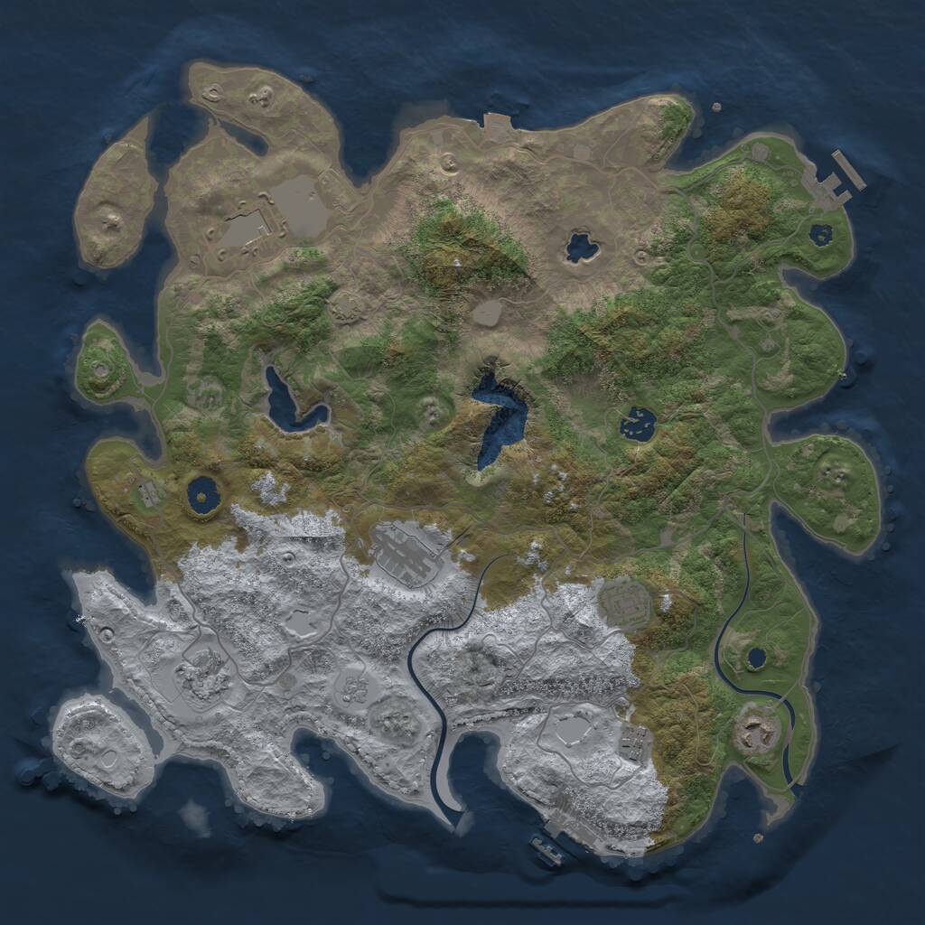 Rust Map: Procedural Map, Size: 4000, Seed: 145920296, 12 Monuments