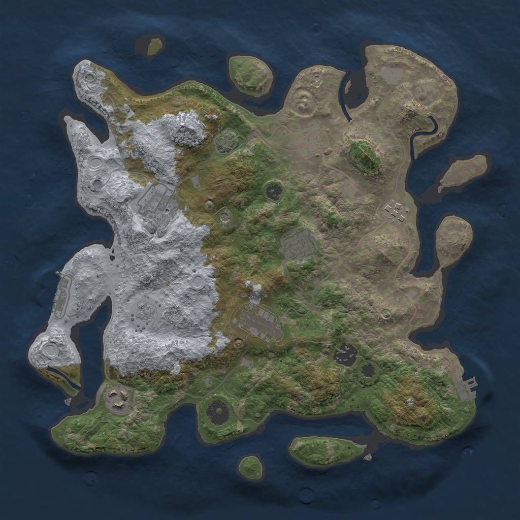 Rust Map: Procedural Map, Size: 3400, Seed: 47569994, 15 Monuments