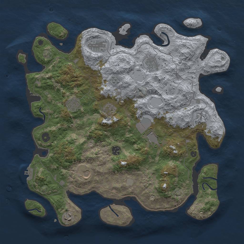 Rust Map: Procedural Map, Size: 4100, Seed: 98003581, 17 Monuments