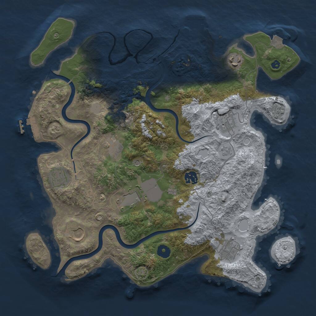 Rust Map: Procedural Map, Size: 3600, Seed: 87352260, 15 Monuments