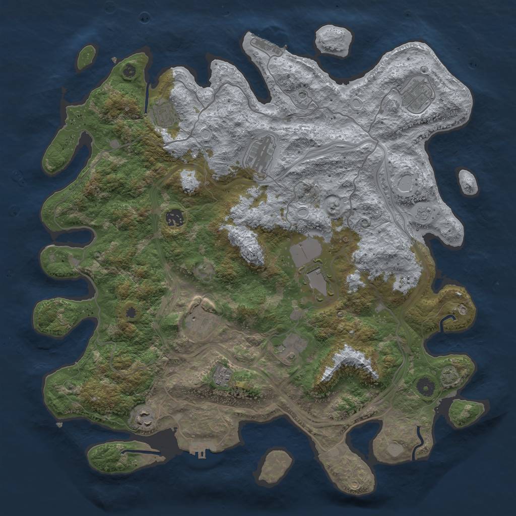 Rust Map: Procedural Map, Size: 4250, Seed: 69049287, 17 Monuments