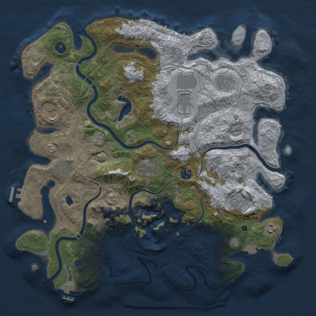 Rust Map: Procedural Map, Size: 4250, Seed: 46154688, 15 Monuments