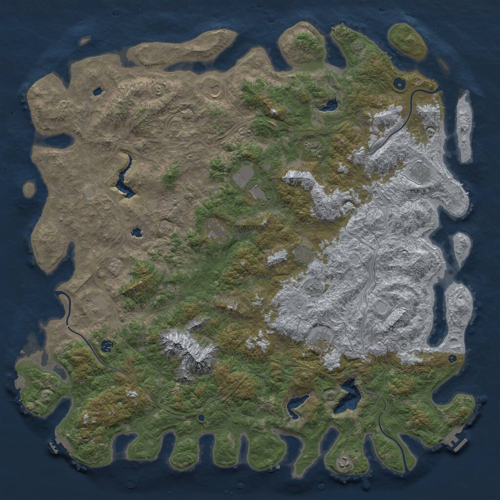 Rust Map: Procedural Map, Size: 6000, Seed: 550415457, 17 Monuments