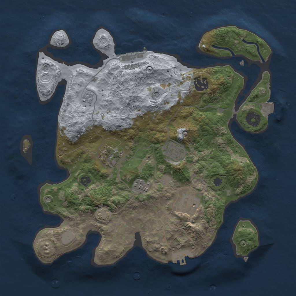 Rust Map: Procedural Map, Size: 3000, Seed: 1903552807, 13 Monuments