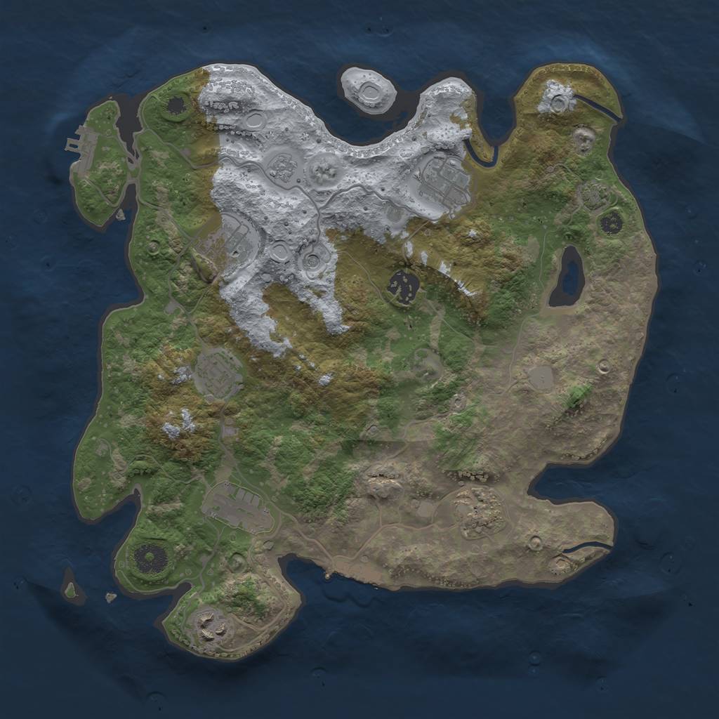 Rust Map: Procedural Map, Size: 3400, Seed: 45163830, 15 Monuments