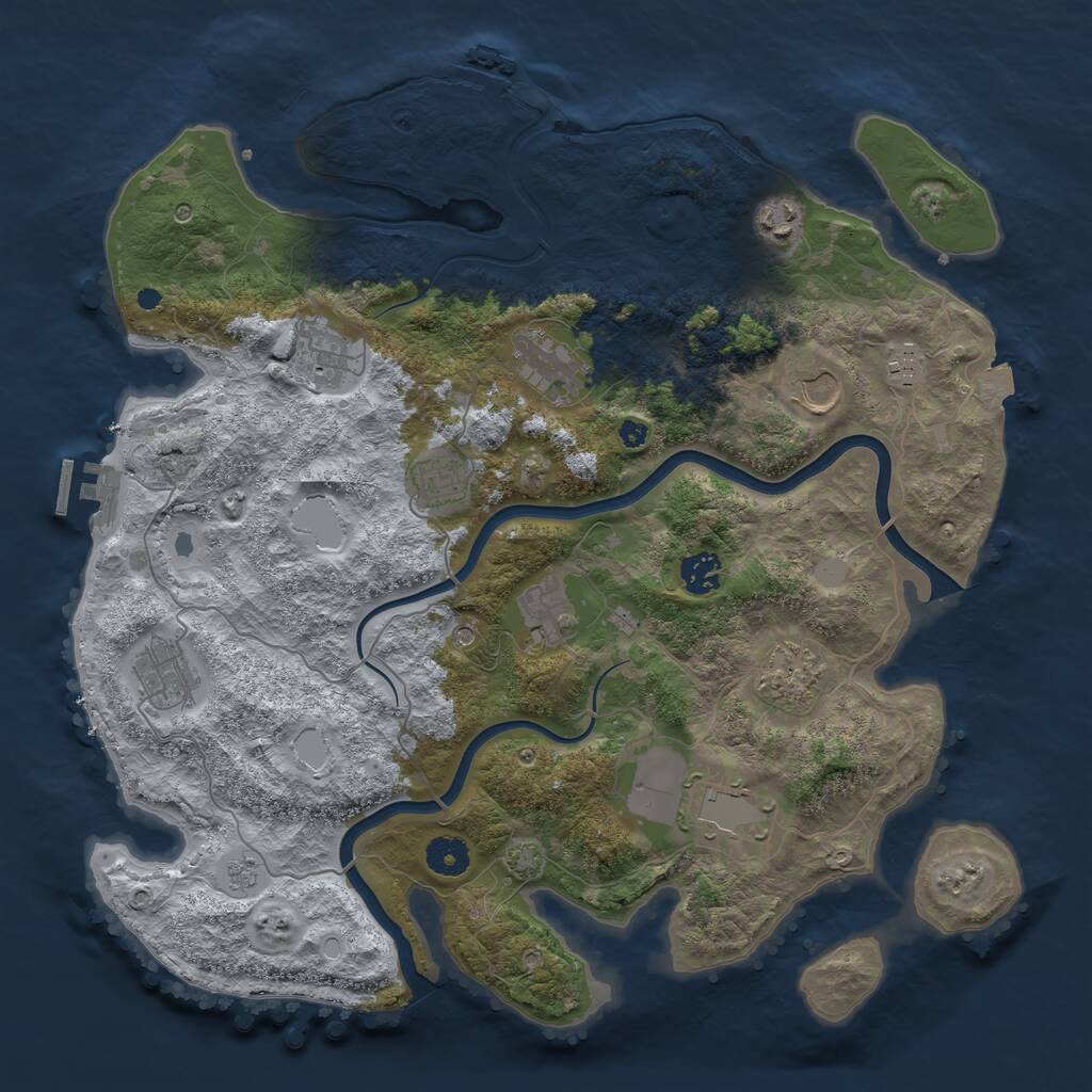 Rust Map: Procedural Map, Size: 3900, Seed: 89595149, 17 Monuments