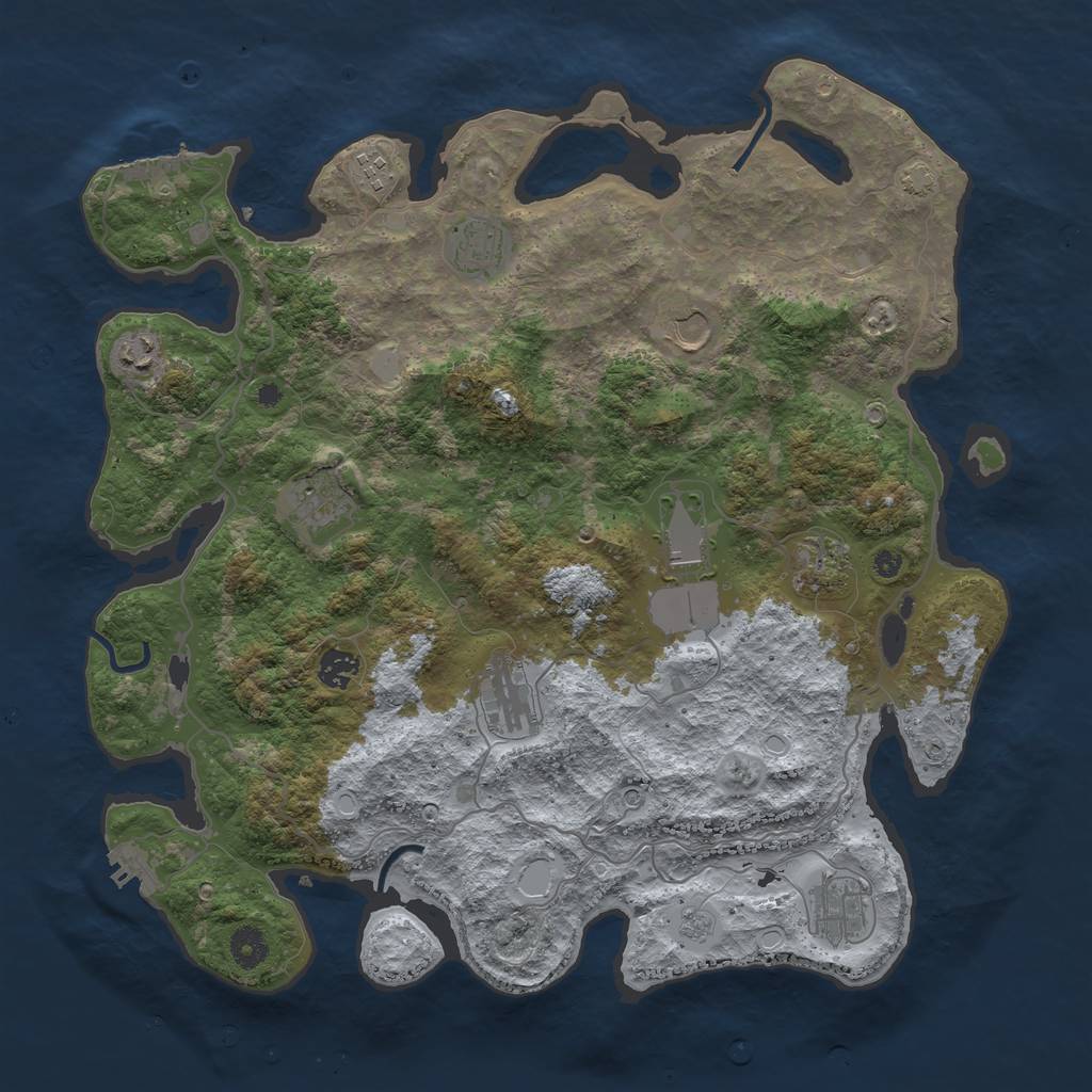 Rust Map: Procedural Map, Size: 4100, Seed: 65611149, 18 Monuments
