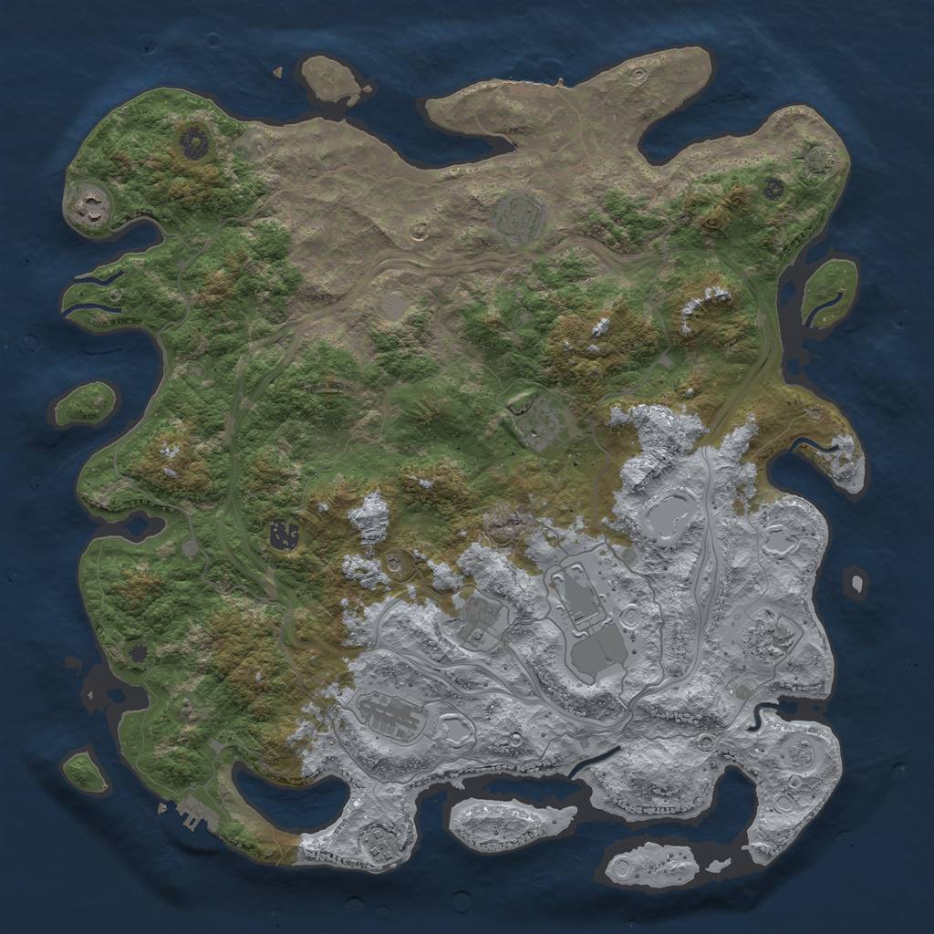 Rust Map: Procedural Map, Size: 4500, Seed: 54839017, 17 Monuments