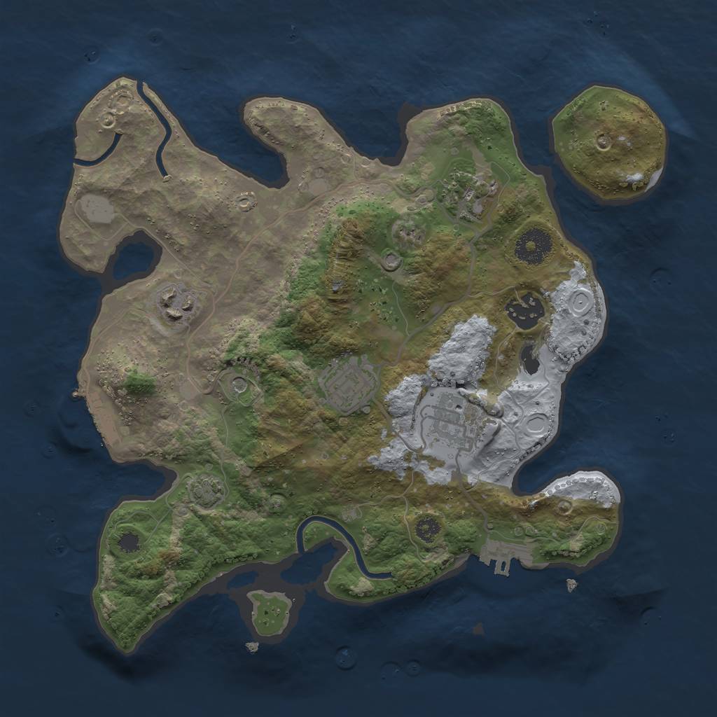 Rust Map: Procedural Map, Size: 3000, Seed: 344664852, 12 Monuments