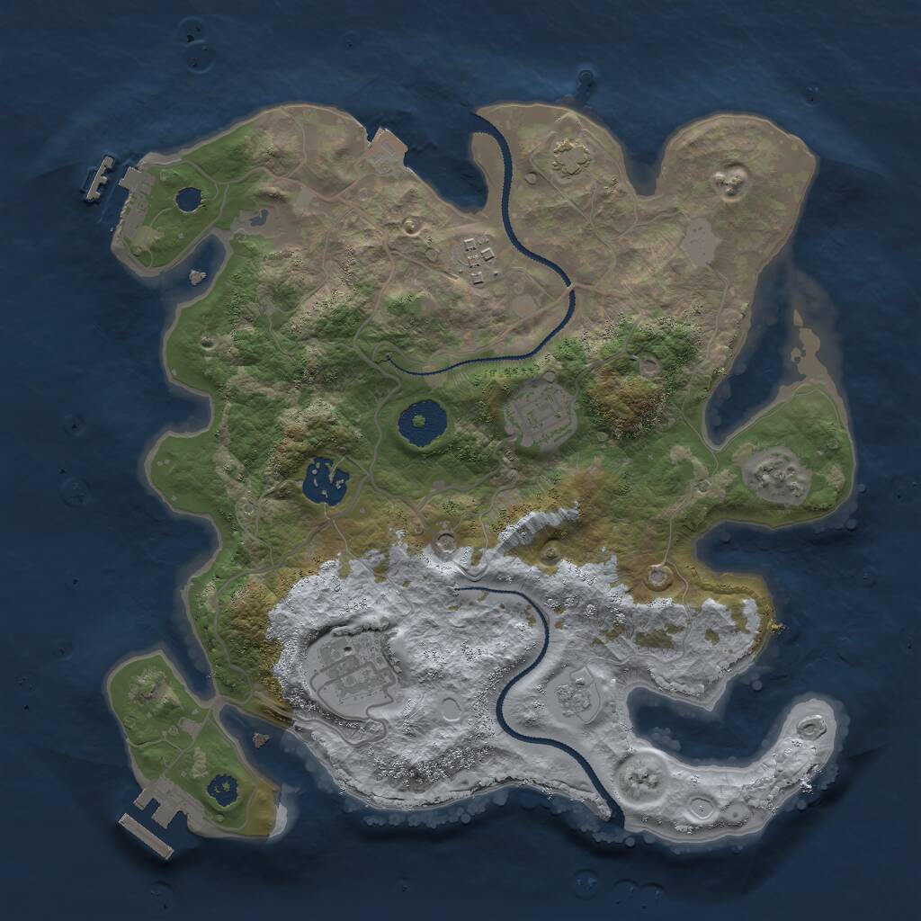 Rust Map: Procedural Map, Size: 3000, Seed: 1523982086, 10 Monuments