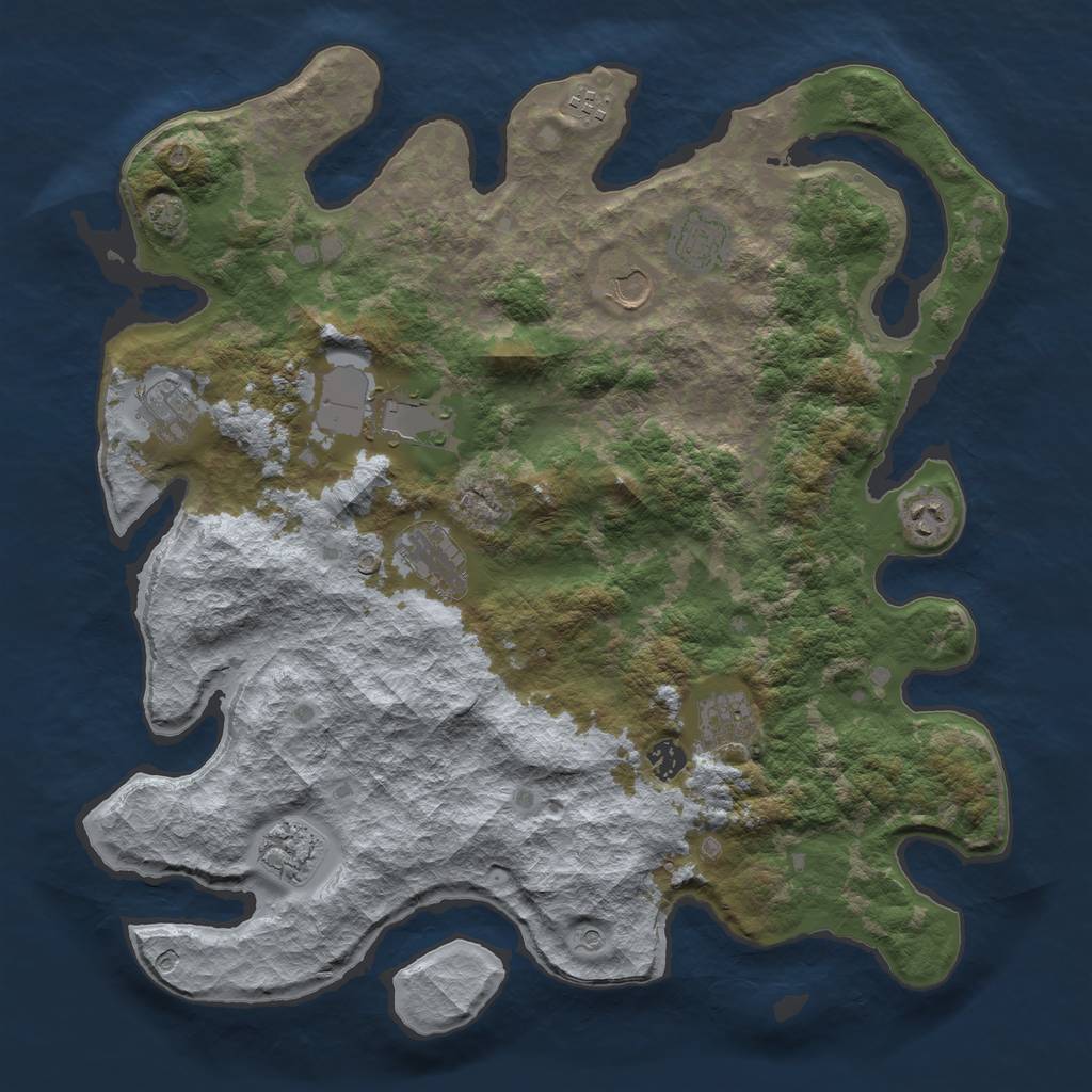 Rust Map: Barren, Size: 4250, Seed: 5318008, 14 Monuments