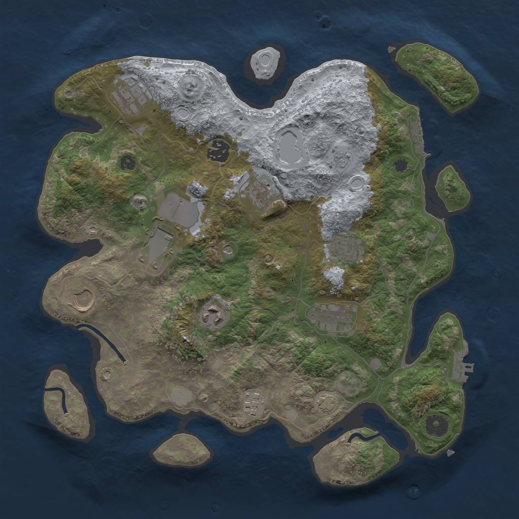 Rust Map: Procedural Map, Size: 3500, Seed: 637432, 17 Monuments