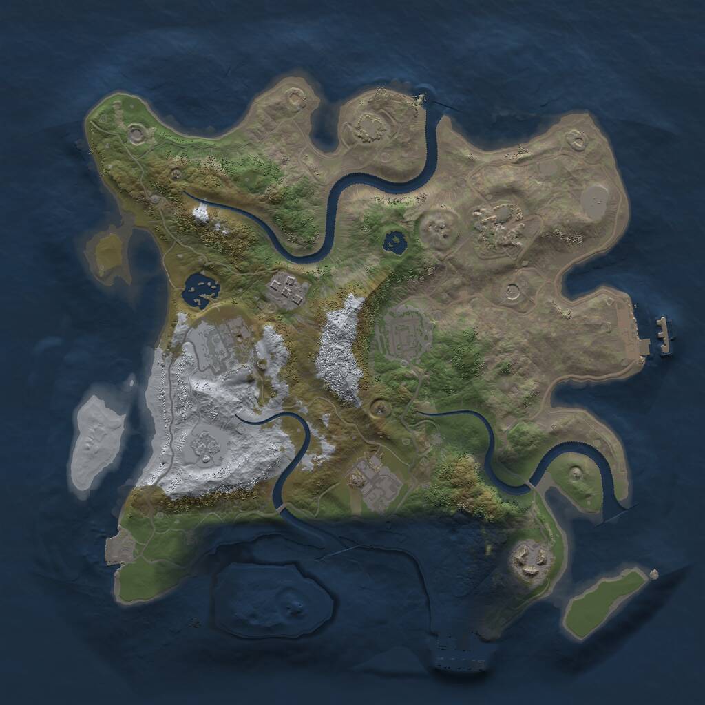 Rust Map: Procedural Map, Size: 3000, Seed: 1879308651, 13 Monuments