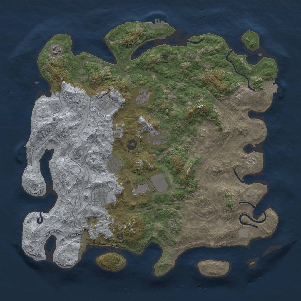 Rust Map: Procedural Map, Size: 4300, Seed: 19697, 17 Monuments