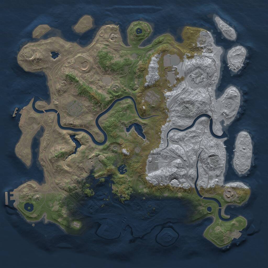 Rust Map: Procedural Map, Size: 4250, Seed: 34017325, 16 Monuments
