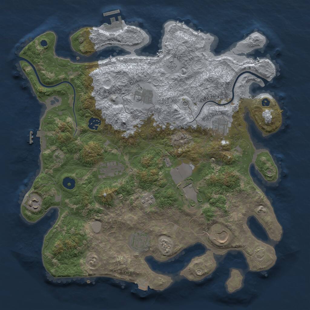 Rust Map: Procedural Map, Size: 3750, Seed: 5484450, 15 Monuments