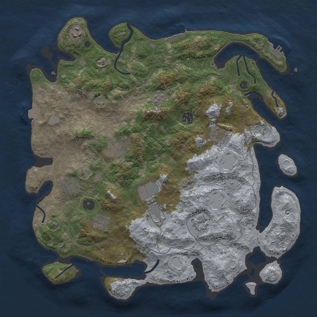 Rust Map: Procedural Map, Size: 4100, Seed: 67526838, 17 Monuments