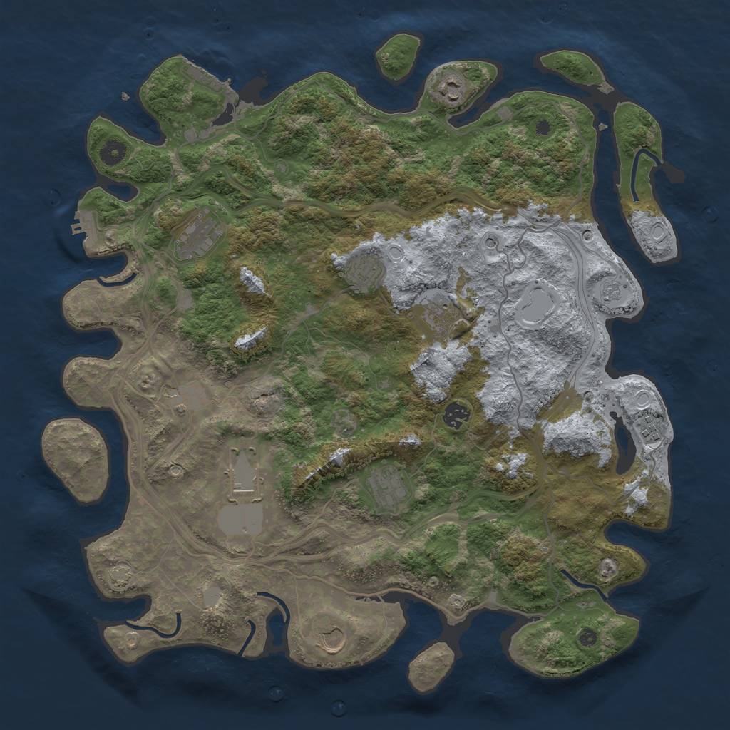 Rust Map: Procedural Map, Size: 4300, Seed: 77617964, 18 Monuments