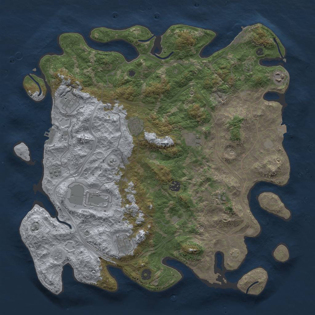 Rust Map: Procedural Map, Size: 4250, Seed: 42083169, 17 Monuments