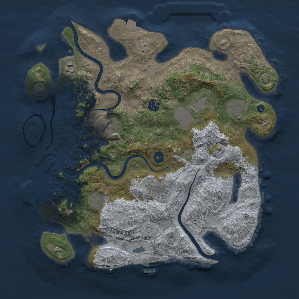 Rust Map: Procedural Map, Size: 3900, Seed: 5430643, 14 Monuments