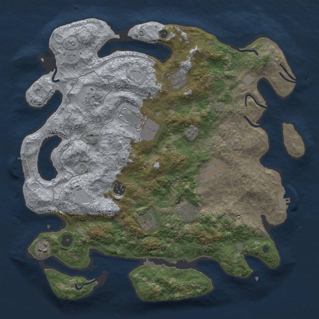 Rust Map: Procedural Map, Size: 4000, Seed: 67269438, 17 Monuments