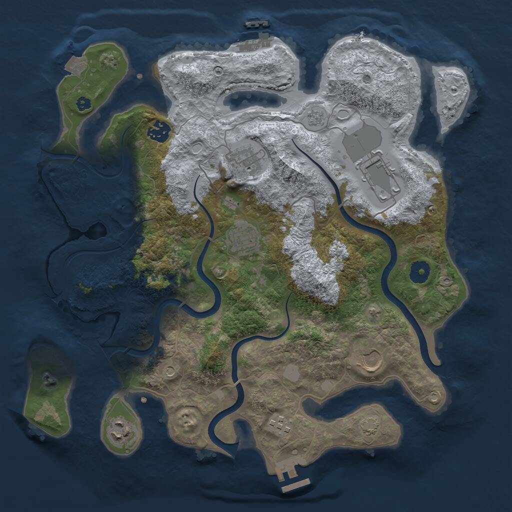 Rust Map: Procedural Map, Size: 3550, Seed: 18150565, 13 Monuments