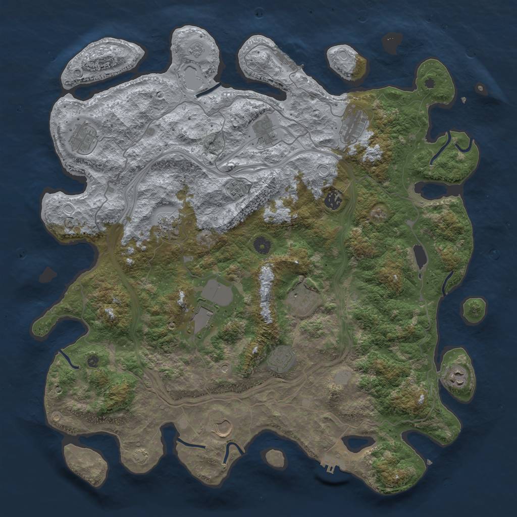 Rust Map: Procedural Map, Size: 4500, Seed: 7935175, 19 Monuments