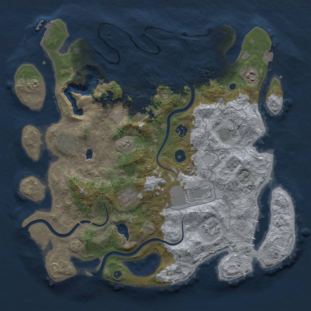 Rust Map: Procedural Map, Size: 4000, Seed: 116380613, 14 Monuments